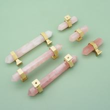 Load image into Gallery viewer, Adjustable Modern Pink, White & Natural Stone Knobs, Pulls & Handles | Drawer, Wardrobe, Cabinet & Dresser Hardware