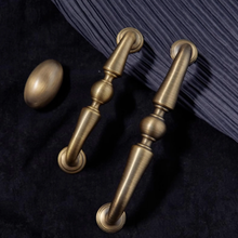 Load image into Gallery viewer, 3.78", 5" Antique Bronze & Aged Brass Knobs & Pulls | Vintage Art Deco Cabinet, Kitchen, Drawer, Wardrobe & Closet Hardware