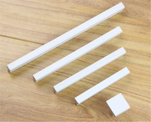 Load image into Gallery viewer, 2.5", 3.78", 5", 6.3" (64, 96, 128, 160mm) Square White Drawer Pulls | Modern Dresser & Kitchen Cabinet Door Knobs, Cupboard Handles