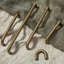 Load image into Gallery viewer, Minimalist Antique Bronze & Aged Brass Cabinet Handles | Large 500mm Drawer Pulls, Kitchen Knobs & Brass Hardware