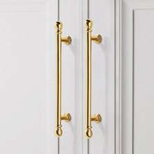 Load image into Gallery viewer, 3.78", 5", 7.55" Brushed Brass & Shiny Gold Knobs & Pulls | Cabinet, Dresser, Drawer & Kitchen Cupboard Handles