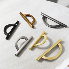 Load image into Gallery viewer, 3.78"-5.0" Unique Semicircle Knobs, Pulls & Handles (Brushed Brass, Gray, Black) | Dresser, Drawer, Wardrobe & Cupboard Hardware