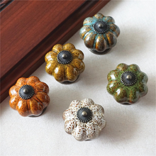 Load image into Gallery viewer, 1pc Pumpkin Ceramic Knobs | Colorful Dresser & Drawer Knobs, Cabinet & Kitchen Cupboard Pulls, Furniture Hardware