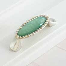 Load image into Gallery viewer, 2.5"-5" Antique Silver & Turquoise Green Knobs, Pulls & Handles | Drawer, Kitchen Cabinet & Closet Hardware