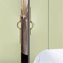 Load image into Gallery viewer, 3.78", 5", 8.8", 10" Brushed Nickel Brass Half Moon Drawer Handles | Cabinet & Kitchen Cupboard Pulls, Bathroom & Dresser Pulls