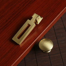 Load image into Gallery viewer, 1.1", 1.25", 2.5", 3.78", 5" Brushed Brass Gold Drop Ring Cabinet Knobs | Drawer Pulls, Dresser & Door Handles