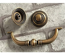 Load image into Gallery viewer, 3.5"-4.1" (90-105mm) Antique Bronze Drop Bail Knobs, Pulls & Handles | Dresser, Drawer, Kitchen Cabinet & Furniture Hardware