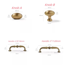 Load image into Gallery viewer, 3.78", 5" Antique Bronze & Aged Brass Knobs & Pulls | Vintage Art Deco Cabinet, Kitchen, Drawer, Wardrobe & Closet Hardware
