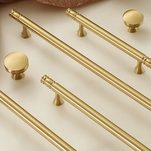 Load image into Gallery viewer, 3.78", 5", 7.55", 10" Brushed Brass Drawer Pulls & Knobs | Kitchen & Cabinet Handles, Dresser & Door Knobs, Kitchen Hardware