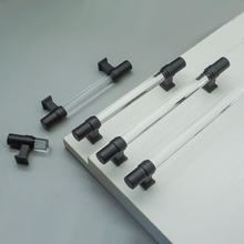 Load image into Gallery viewer, Clear Acrylic & Gold Brass Knobs | Black & Chrome Cabinet Handles, Kitchen & Wardrobe Pulls, Drawer Hardware