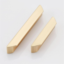 Load image into Gallery viewer, 1 1/4", 2 1/2" (32, 64mm) Brushed Brass Cabinet Pulls | Dresser & Drawer Handles, Kitchen Pulls, Cabinet Door Hardware
