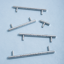 Load image into Gallery viewer, 3", 3.78", 5.0", 6.3", 8.8", 12.6" Hammered Solid Brass & Chrome Drawer Pulls | Cabinet & Dresser Knobs, Hardware