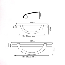 Load image into Gallery viewer, Unique Semicircle Brushed Brass Drawer Pulls | Black Gold Cabinet & Wardrobe Handles, Dresser Knobs, Cupboard Hardware