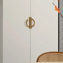 Load image into Gallery viewer, 3.78"-5.0" Unique Semicircle Knobs, Pulls & Handles (Brushed Brass, Gray, Black) | Dresser, Drawer, Wardrobe & Cupboard Hardware