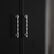 Load image into Gallery viewer, 3.78", 5", 6.3", 8.8" Bamboo & Chrome Cabinet Pulls & Knobs | Unique Drawer Handles, Closet & Wardrobe Dresser Knobs