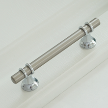 Load image into Gallery viewer, 3.75", 5.0", 6.3", 7.55" (96, 128, 160, 192mm) Brushed Steel Nickel Drawer Pulls | Dresser, Closet & Wardrobe Cabinet Handles, Knobs