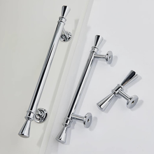 Load image into Gallery viewer, 3.78"-5" Chrome Silver & Solid Brass Knobs & Pulls | Cabinet, Drawer, Wardrobe, Cupboard, Kitchen & Furniture Hardware
