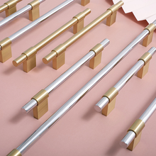 Load image into Gallery viewer, 3.78", 5", 6.3", 8.8", 12.6" Solid Brass & Chrome Kitchen Pulls | Drawer & Cabinet Knobs, Closet & Wardrobe Handles