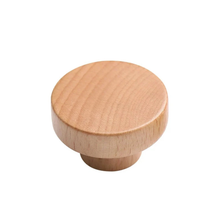 Load image into Gallery viewer, 2.5", 3.78", 5", 6.3" Natural Beech Wood Handles | Solid Wood Cabinet & Kitchen Door Handles, Simple Round Dresser Knobs