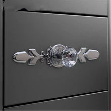 Load image into Gallery viewer, Bling Glass & Crystal Drawer Knobs | Silver Chrome Clear Dresser Handles | Cabinet Pulls with BackPlate | Furniture Hardware