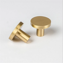 Load image into Gallery viewer, Round Brass Cabinet Knobs | Drawer & Kitchen Cupboard Handles, Furniture Hardware Pulls