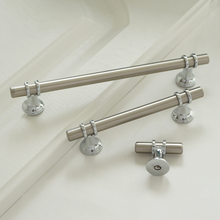 Load image into Gallery viewer, 3.75", 5.0", 6.3", 7.55" (96, 128, 160, 192mm) Brushed Steel Nickel Drawer Pulls | Dresser, Closet & Wardrobe Cabinet Handles, Knobs