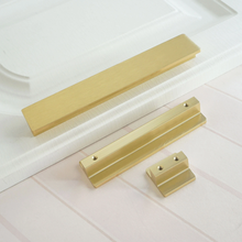 Load image into Gallery viewer, 0.6"-6.3" Black & Brushed Brass Rectangle Knobs, Pulls & Handles | Drawer, Dresser, Kitchen Cabinet, Door & Wardrobe Hardware