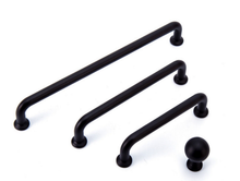Load image into Gallery viewer, 3.78"(96mm), 5"(128mm), 7.55"(192mm) Brushed Brass & Black Knobs & Pulls | Cabinet, Dresser, Drawer, Kitchen & Cupboard Handles