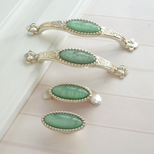 Load image into Gallery viewer, 2.5"-5" Antique Silver & Turquoise Green Knobs, Pulls & Handles | Drawer, Kitchen Cabinet & Closet Hardware