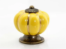 Load image into Gallery viewer, Ceramic Pumpkin Knobs | Vintage Antique Bronze Dresser & Drawer Pulls, Kitchen Cabinet Door Handles, Furniture Hardware