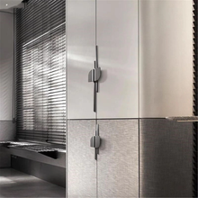 Load image into Gallery viewer, Brass Gray Modern Striped Kitchen Handles | Unique Art Decor Drawer & Dresser Pulls, Kitchen Door Hardware