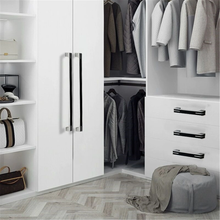 Load image into Gallery viewer, 3.78"-12.6" Black, White & Chrome Knobs, Pulls & Handles | Cabinet Door, Drawer, Dresser & Kitchen Cabinet Hardware