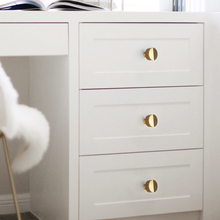 Load image into Gallery viewer, Modern Wood & Brass Cabinet Door & Drawer Knobs | Small Knobs, Furniture Handles, Cabinet Pulls
