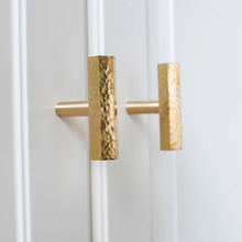 Load image into Gallery viewer, 2.5", 3.78", 5", 6.3", 7.55" Hexagon Gold Brass Hammered Kitchen & Drawer Pulls | Luxurious Cabinet Door Handles, Dresser & Wardrobe Knobs