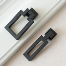 Load image into Gallery viewer, Black Drop Ring Drawer Handles | Cabinet Door Knobs, Dresser & Kitchen Pulls, Pull Handles