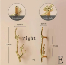 Load image into Gallery viewer, Gorgeous Flower & Branch Solid Brass Knobs, Pulls & Handles | Unique Art Deco Cabinet, Drawer & Dresser Hardware