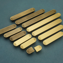 Load image into Gallery viewer, Art Deco Solid Brass Knobs, Pulls & Handles (Matte Gold, Antique Bronze) | Cabinet, Drawer & Kitchen Gold Hardware
