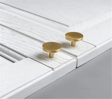 Load image into Gallery viewer, Round Brass Cabinet Knobs | Drawer & Kitchen Cupboard Handles, Furniture Hardware Pulls