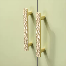 Load image into Gallery viewer, 3.78", 5", 7.56" Gold Square & Brushed Nickel Knobs | Art Decor Crater & Semicircle Drawer Handles, Cabinet & Gorgeous Hardware