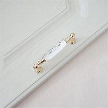 Load image into Gallery viewer, 3.75" 5" Gold Glass Kitchen Cabinet Door Handle Knob Crystal Drawer Pulls Dresser Handles Clear Black Hardware Pull Decor 96 128 mm