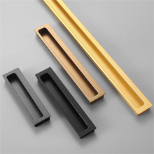 Load image into Gallery viewer, Recessed Concealed Cabinet Pulls | Embedded Invisible Drawer Handles, Extended Kitchen & Closet Door Handles