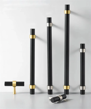 Load image into Gallery viewer, 3.78"-7.56" Black, Gold & Brushed Nickel Knobs, Pulls & Handles | Drawer, Cabinet, Dresser, Kitchen & Wardrobe Hardware
