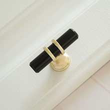 Load image into Gallery viewer, 3.78", 5.0", 6.3", 7.55" Black & Gold Modern Drawer Pulls | Kitchen Cabinet, Wardrobe & Closet Handles, Dresser Knobs, Door Pulls