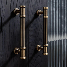 Load image into Gallery viewer, 3.78"-7.55" Aged Brass & Antique Bronze Drop Ring Knobs, Pulls & Handles | Cabinet, Drawer, Dresser, Kitchen & Cupboard Hardware