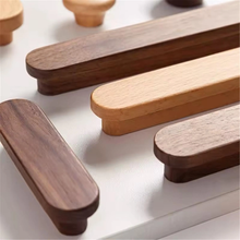 Load image into Gallery viewer, 2.5"-7.56" Simple Beech, Walnut, Ash & Oak Solid Wood Knobs & Pulls | Drawer, Cupboard, Cabinet & Wardrobe Handles