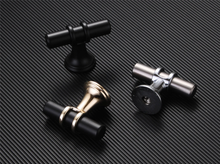Load image into Gallery viewer, 3.75", 5.0", 6.3", 7.55" (96, 128, 160, 192mm) Black & Gold Modern Drawer Pulls | Kitchen Cabinet & Door Handles, Dresser Knobs