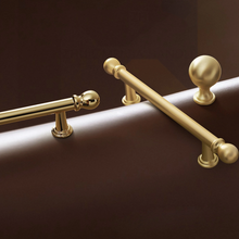 Load image into Gallery viewer, 3.78", 5", 7.55" Brushed Brass & Shiny Gold Knobs & Pulls | Cabinet, Dresser, Drawer & Kitchen Cupboard Handles