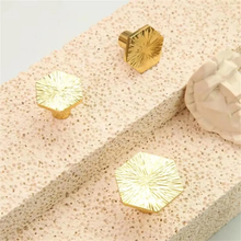 Load image into Gallery viewer, Modern Hexagon Brass Knobs & Pulls | Minimalist Luxury Drawer, Small Cabinet & Door Handles