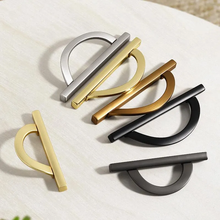 Load image into Gallery viewer, 3.78"-5.0" Unique Semicircle Knobs, Pulls & Handles (Brushed Brass, Gray, Black) | Dresser, Drawer, Wardrobe & Cupboard Hardware