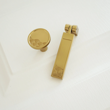 Load image into Gallery viewer, Round & Rectangle Brass Knobs | Champagne Gold Cabinet & Kitchen Cupboard Knobs, Drawer Pulls, Chinese Style Handles